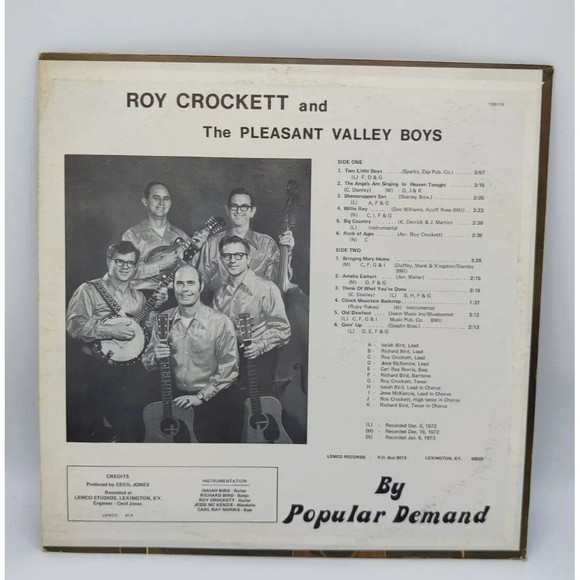 Vintage Roy Crocket & The Pleasant Valley Boys Record LP Vinyl By Popular Demand - Picture 2 of 12